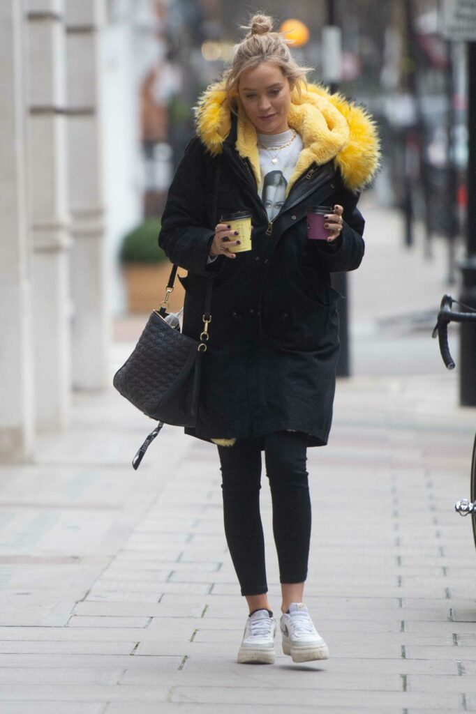 Laura Whitmore in a Black Coat