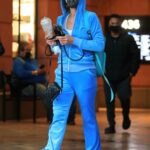 Paris Hilton in a Baby Blue Tracksuit Visits a Medical Building in Beverly Hills