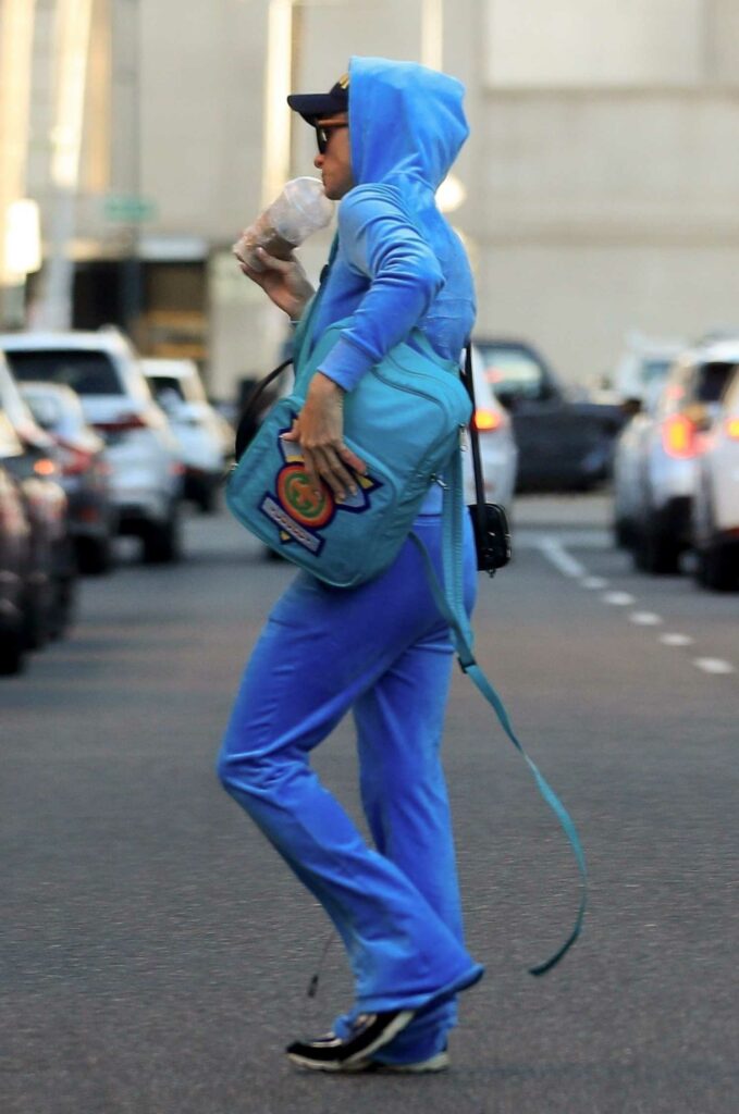 Paris Hilton in a Baby Blue Tracksuit