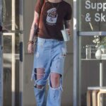 Paris Jackson in a Blue Ripped Jeans Was Seen Out with a Friend in Los Angeles