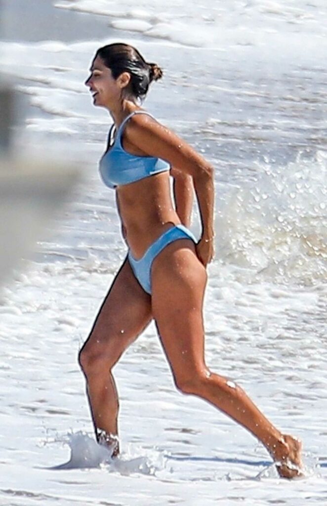 Pia Miller in a Blue Bikini