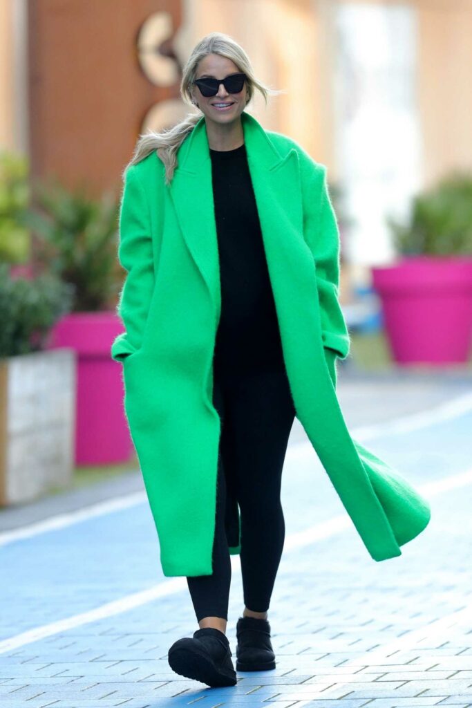 Vogue Williams in a Neon Green Coat