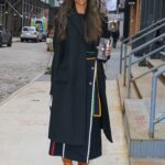 Zoe Saldana in a Black Coat Was Seen Out in New York