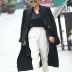 Ashley Roberts in a White Pants Leaves the Global Radio Studios in London