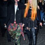 Avril Lavigne in a Black Mini Skirt Has Dinner with Mod Sun at BOA Steakhouse in West Hollywood