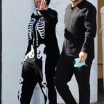 Blac Chyna in a Black Skeleton Print Catsuit Was Seen with a New Guy in Los Angeles