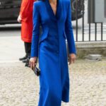 Catherine Duchess of Cambridge in a Blue Coat Attends the Annual Commonwealth Service at Westminster Abbey on Commonwealth Day in London
