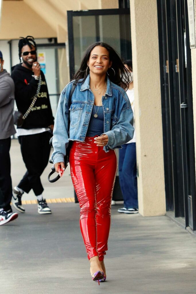 Christina Milian in a Red Pants