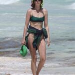 Elsa Hosk in a Green Bikini on the Beach in Tulum