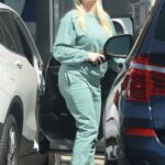 Erika Jayne in a Turquoise Sweatsuit Heads to a Farmers Market in Los Angeles