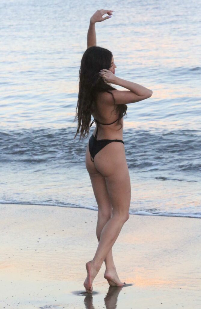 Holly Scarfone in a Black Bikini
