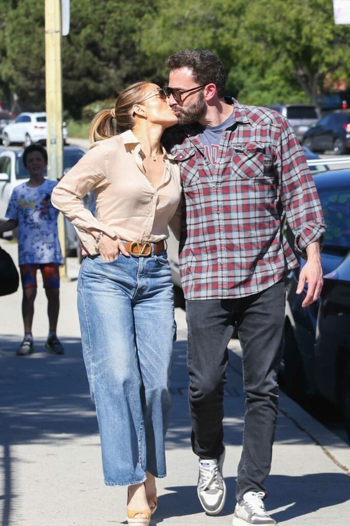 Jennifer Lopez in a Beige Shirt