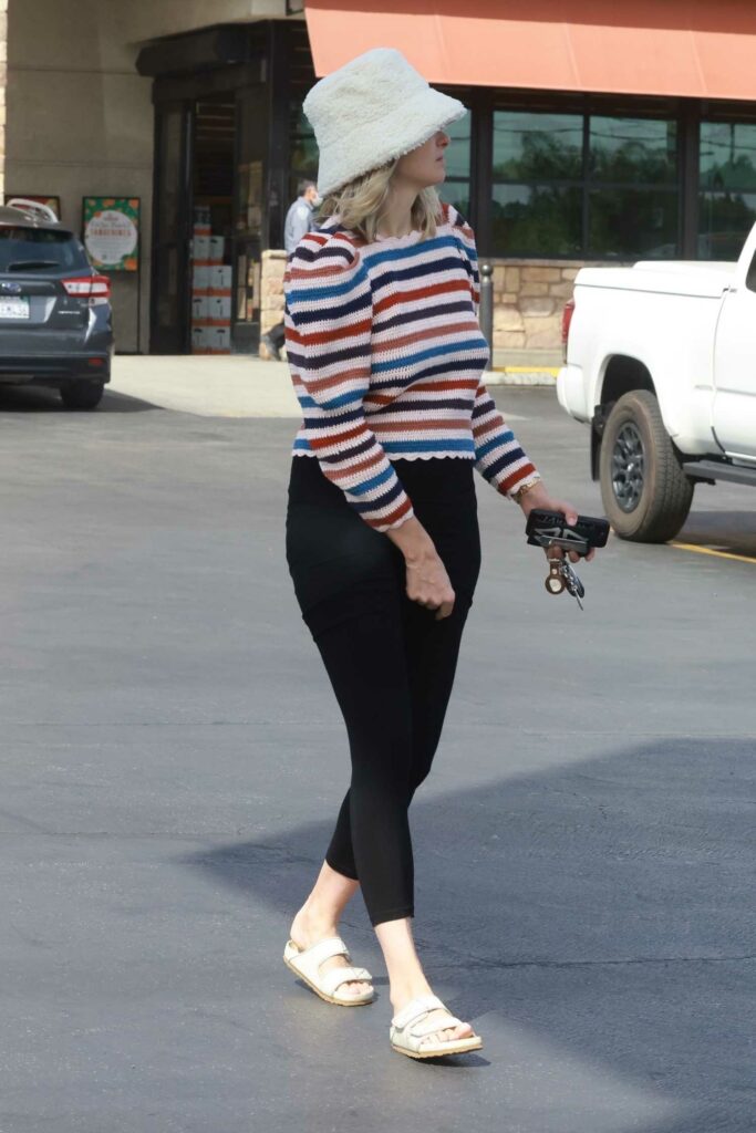 Jessica Hart in a Striped Blouse