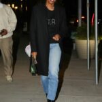 Kelly Rowland in a Black Coat Heads Out for the Evening in New York