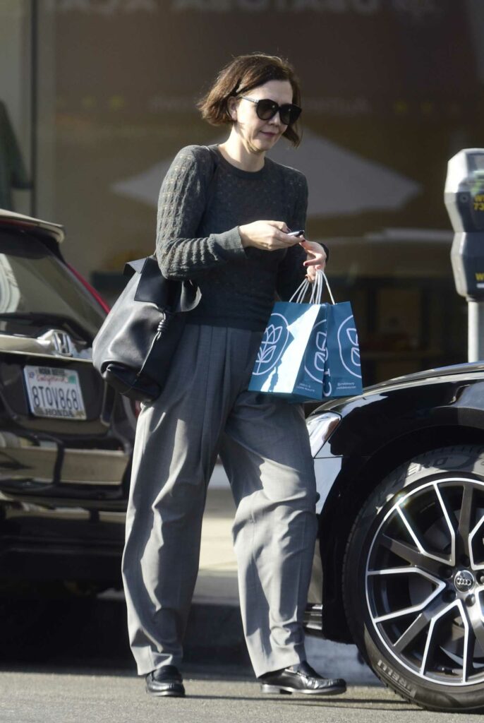 Maggie Gyllenhaal in a Grey Pants