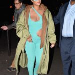 Rihanna in a Turquoise Catsuit Was Seen Out in Paris