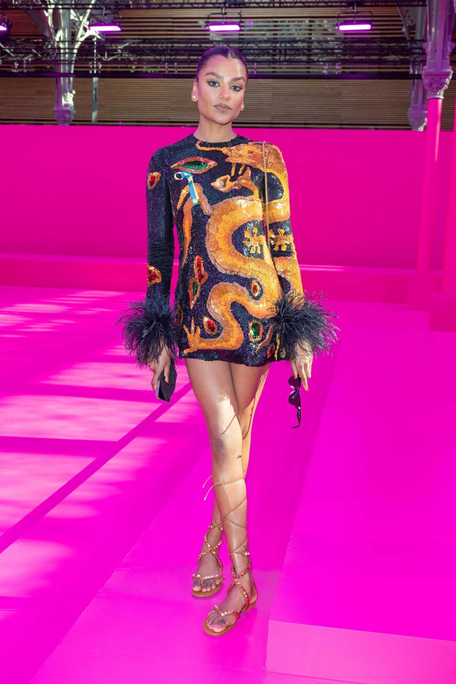 Simone Ashley Attends 2022 Valentino Womenswear Fashion Show During the