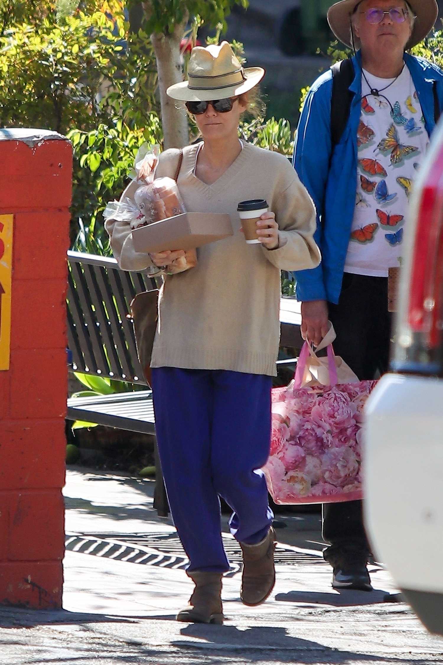 Vanessa Paradis in a Beige Sweater Enjoys a Solo Grocery Run in the