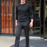 Alexander Skarsgard in a Black Outfit Leaves The Bowery Hotel in New York