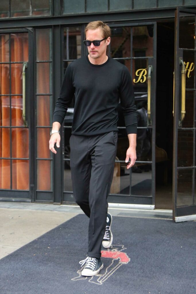 Alexander Skarsgard in a Black Outfit