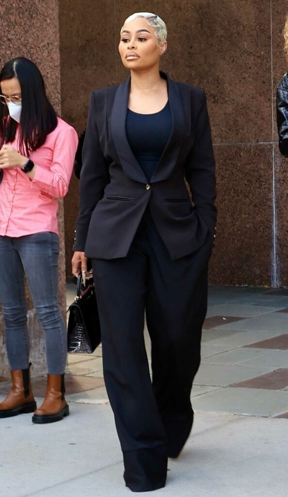 Blac Chyna in a Black Pantsuit