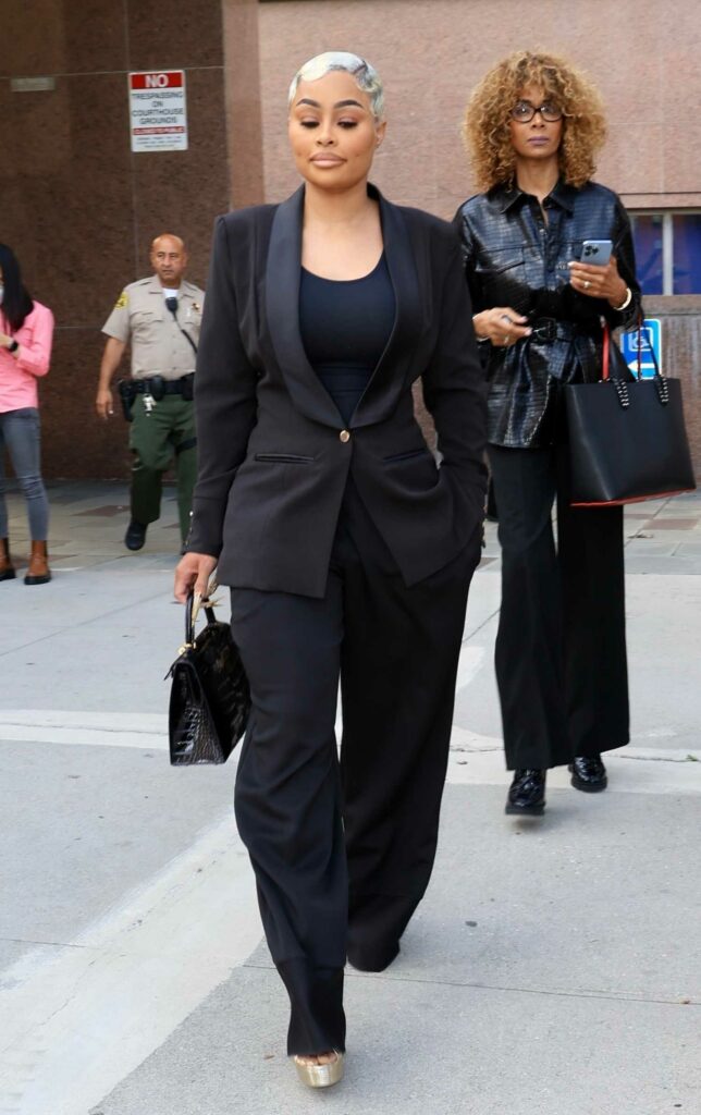 Blac Chyna in a Black Pantsuit