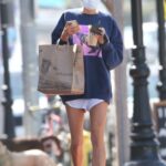 Charlotte McKinney in a Blue Sweatshirt Was Seen Out in Santa Monica