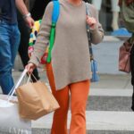 Hilary Duff in an Orange Pants Goes Shopping in Beverly Hills
