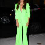 Jenna Dewan in a Neon Green Pantsuit Leaves Watch What Happens Live in New York City