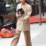 Lea Michele in a Beige Blazer Was Seen Out in New York