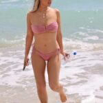 Lisa Opie in a Pink Bikini on the Beach in Miami