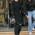 Michelle Dockery in a Black Ensemble Leaves The One Show in London