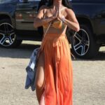 Nicole Scherzinger in an Orange Bra Attends 2022 Coachella Valley Music And Arts Festival in Indio