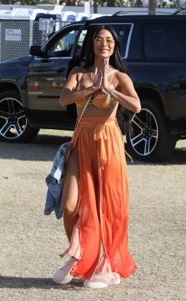 Nicole Scherzinger in an Orange Bra