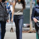 Amal Clooney in a Blue Jeans Was Seen Out in New York