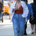 Ashley Graham in a Blue Jeans Was Seen Out in New York