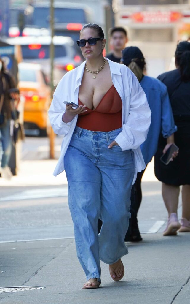 Ashley Graham in a Blue Jeans