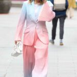 Ashley Roberts in a Two Tone Pantsuit Was Seen Out in London