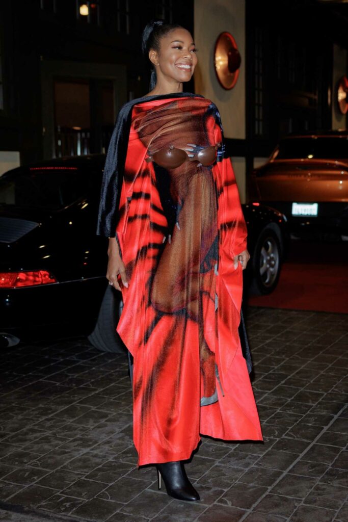 Gabrielle Union in a Red Loewe Gown