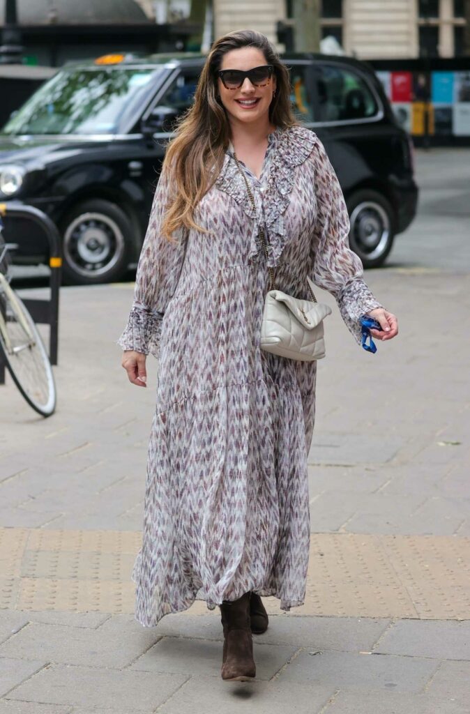 Kelly Brook in a Patterned Summer Dress