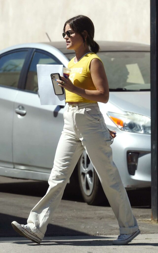 Lucy Hale in a Yellow Top