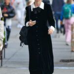 Maya Hawke in a Black Dress Waas Seen Out in New York City