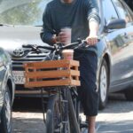 Patrick Dempsey in a Grey Sweater Does a Bike Ride in Malibu