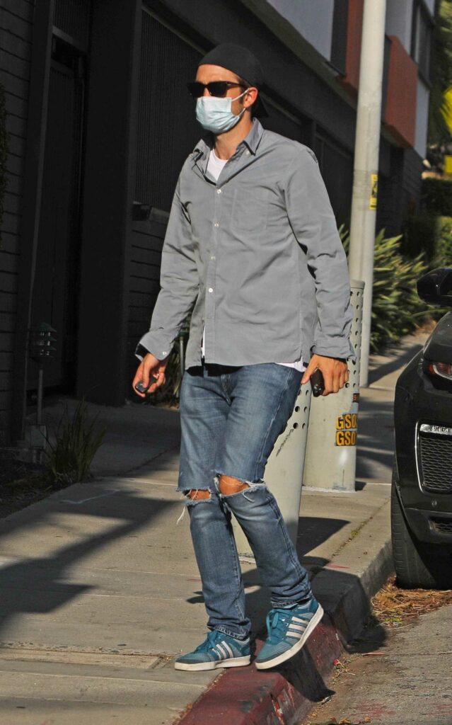 Robert Pattinson in a Grey Shirt