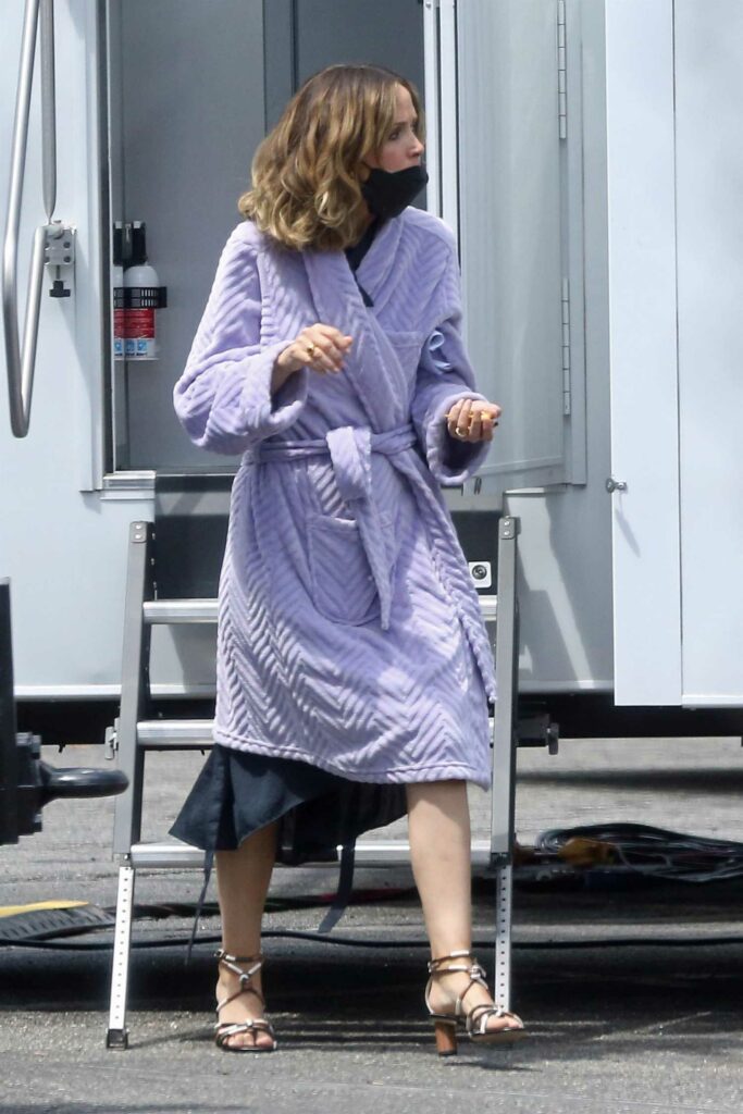 Rose Byrne in a Purple Bathrobe