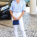 Sara Sampaio in a Blue Shirt Was Seen Out in Cannes
