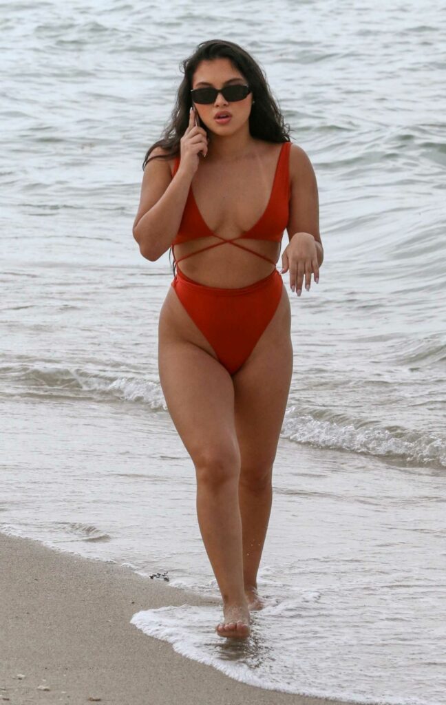 Aliana Mawla in a Red Bikini