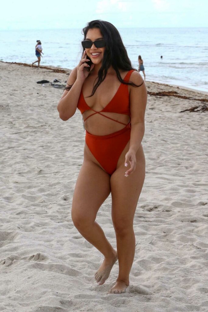 Aliana Mawla in a Red Bikini
