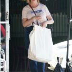 Christina Hendricks in a White Tee Goes Shopping in Los Angeles