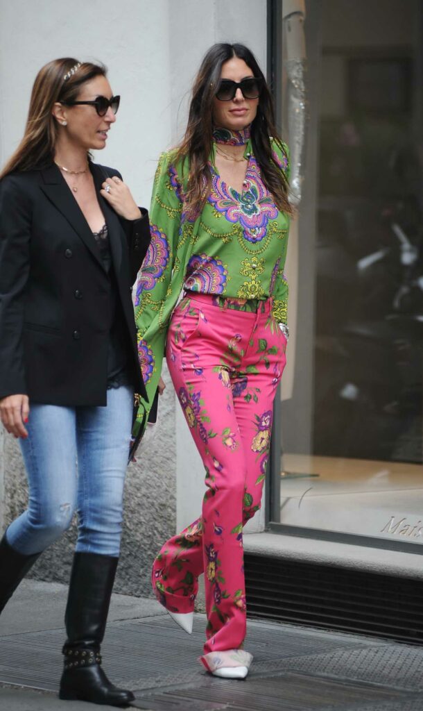 Elisabetta Gregoraci in a Pink Floral Pants